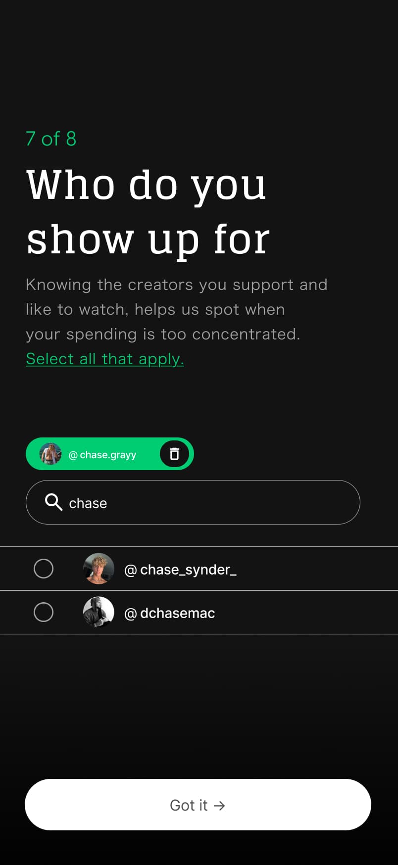 Onboarding screen 7