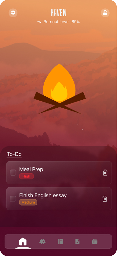 Haven home screen design 1