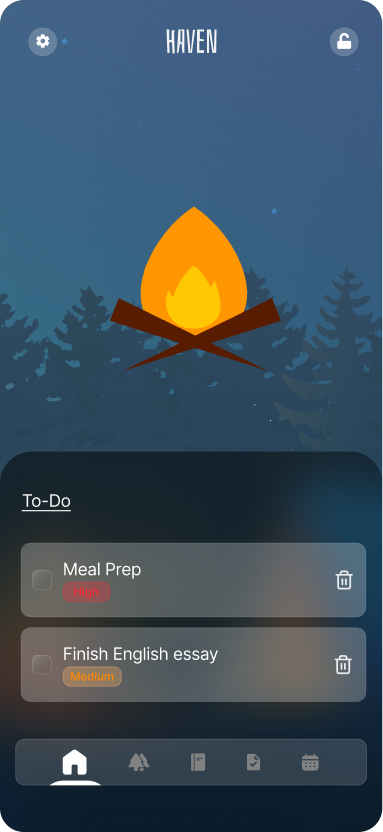 Haven home screen design 3