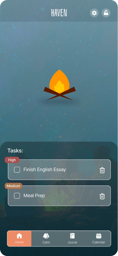 Haven home screen design 4