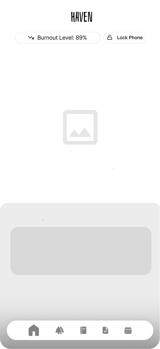 Haven wireframe screen 1