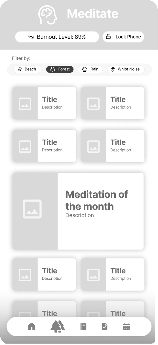 Haven wireframe screen 2